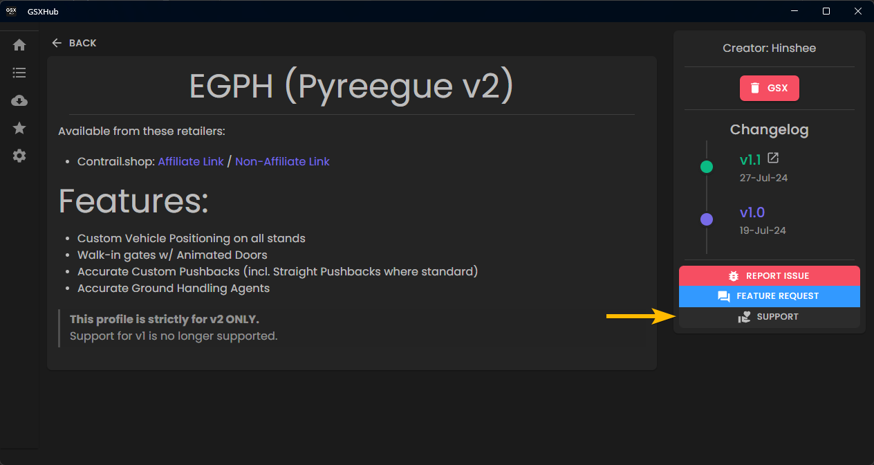 New Support Button